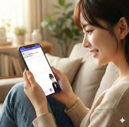 スマートフォンでAICOと会話する利用イメージ