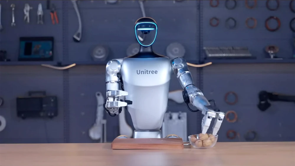 Unitree RoboticsによるG1のハンド動作デモ画像