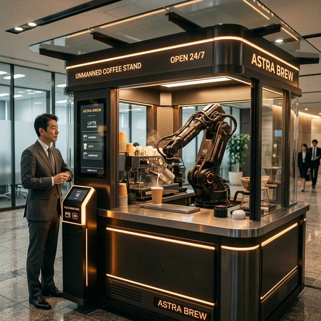 無人コーヒースタンドの展開イメージ